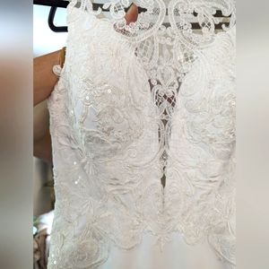 Stella York High Neck Wedding Gown -Size 10 (Sample)